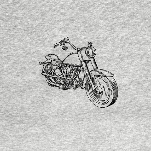 Motorcycle Vintage Patent Hand Drawing by TheYoungDesigns